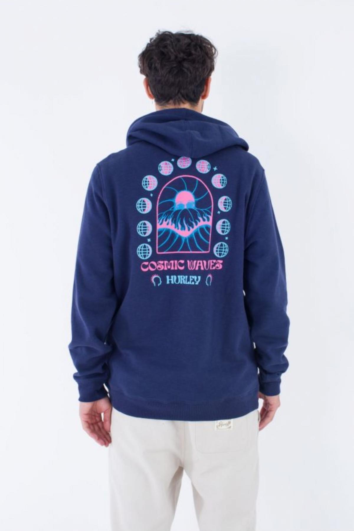 HURLEY COSMIC WAVES SLUB FLEECE en color AZUL (3)