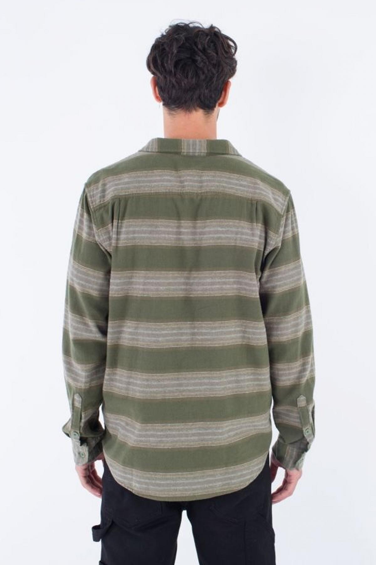 HURLEY PORTLAND ORGANIC FLANNEL en color VERDE (3)