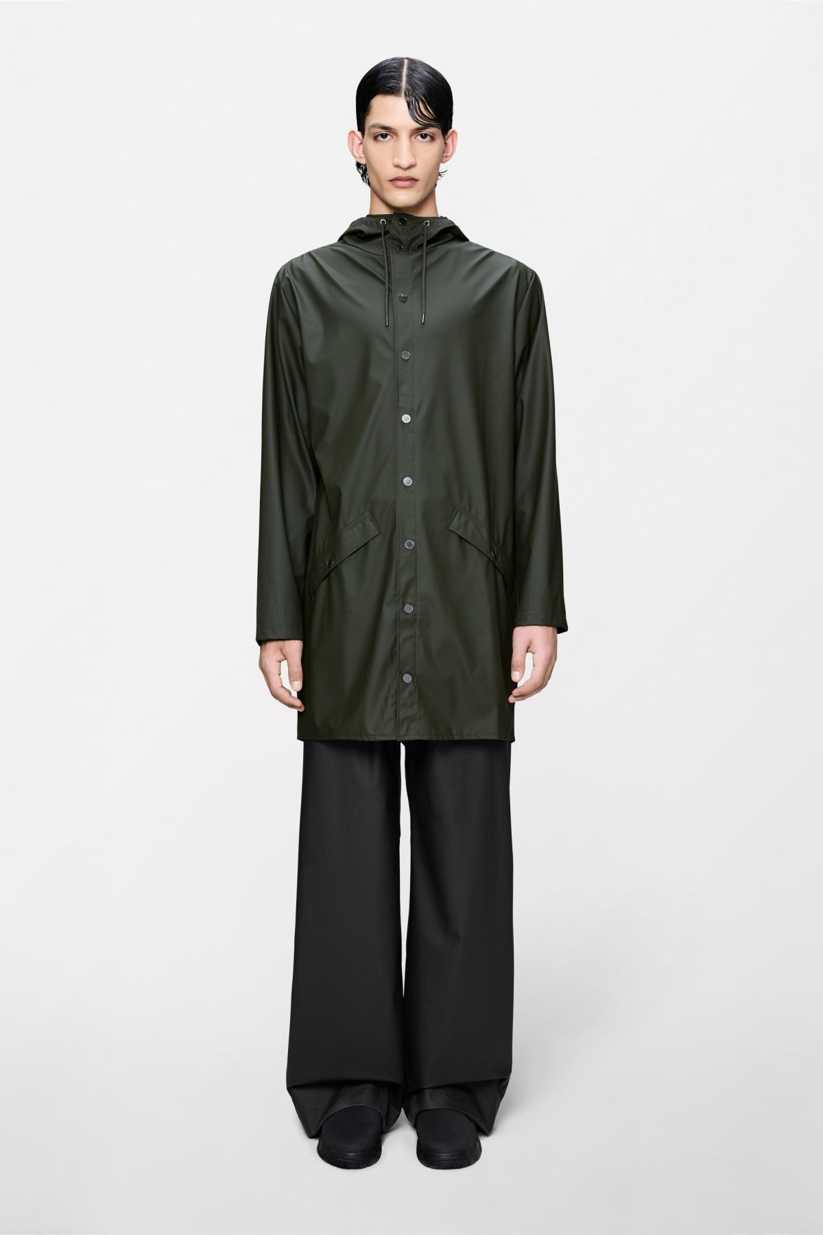 RAINS R LONG JACKET W en color AZUL (1)