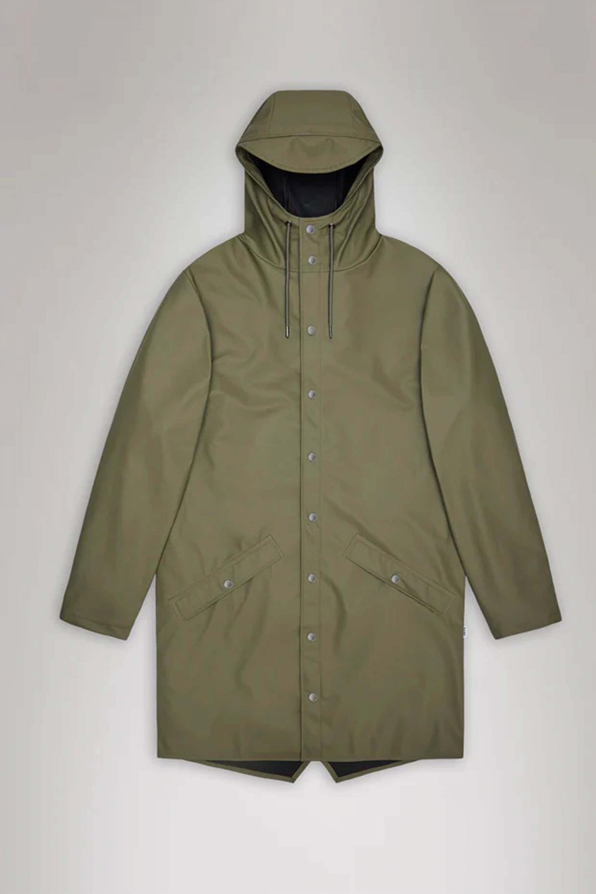 RAINS LONG JACKET W en color VERDE (2)