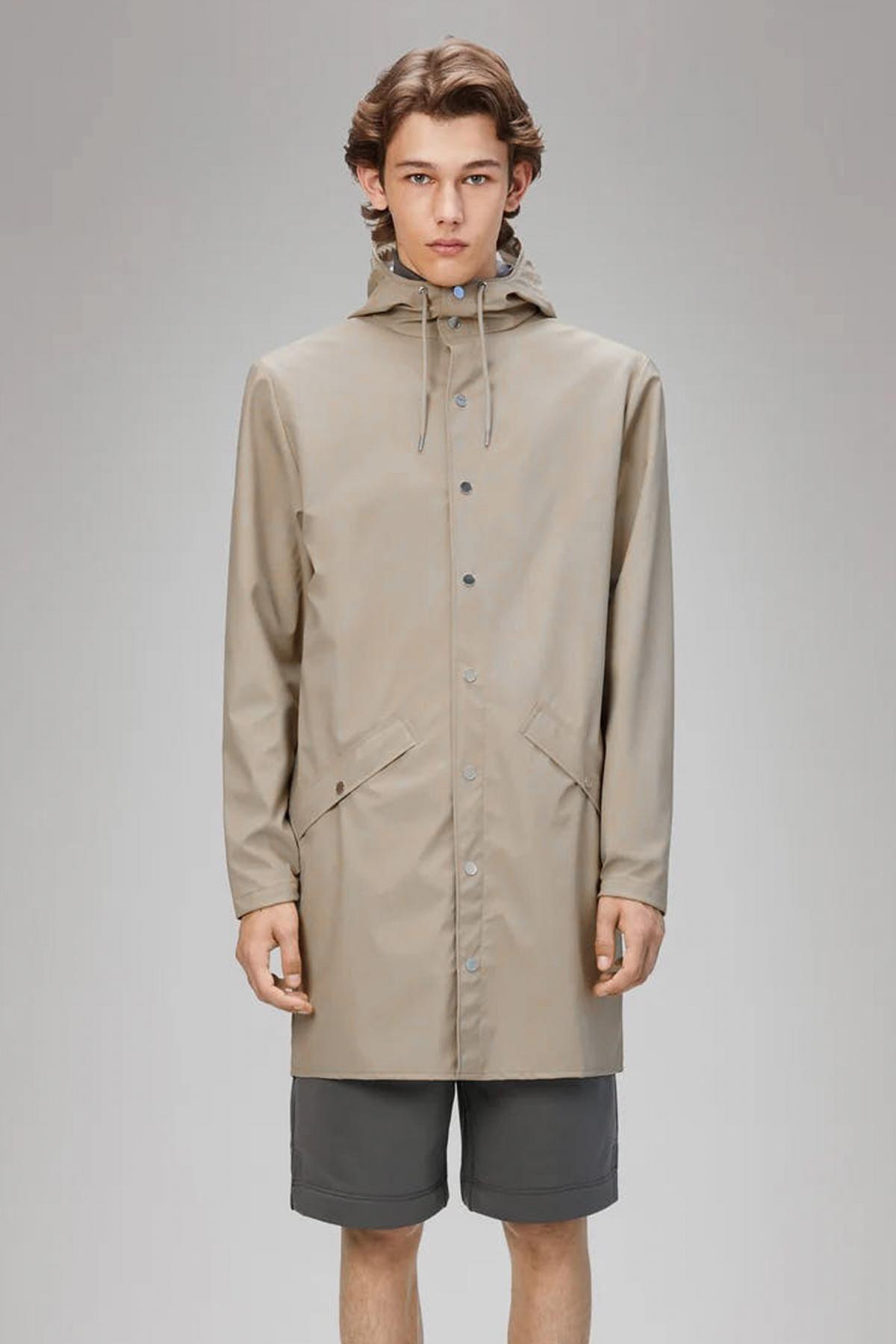 RAINS LONG JACKET W en color GRIS (1)