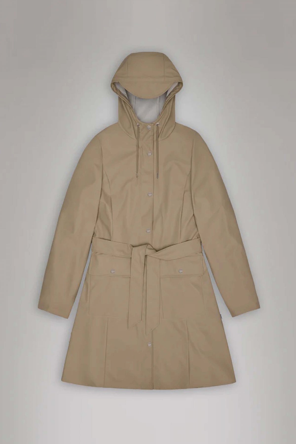 RAINS CURVE LONG JACKET W en color BEIS (2)