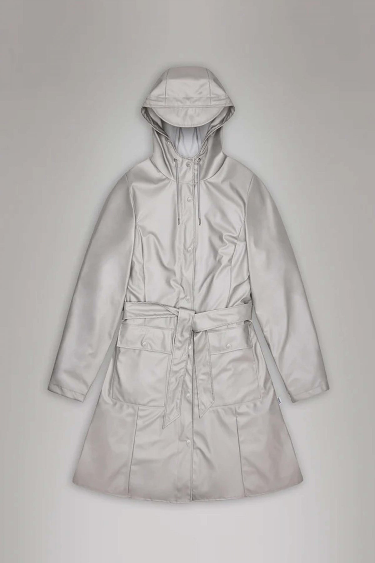 RAINS CURVE LONG JACKET W en color GRIS (2)