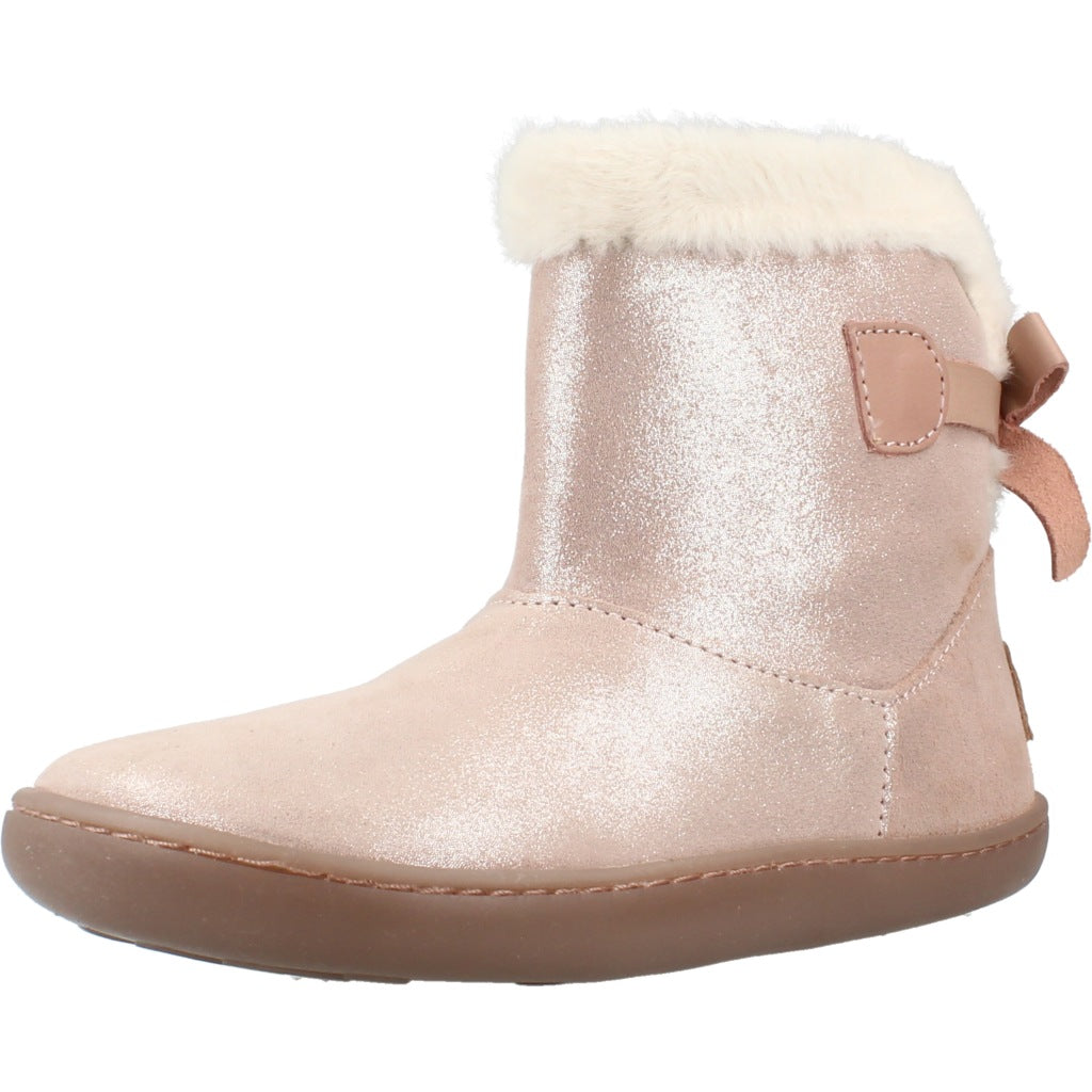 CHETTO BOTIN BAREFOOT DE PIEL CON LAZO en color ROSA (1)