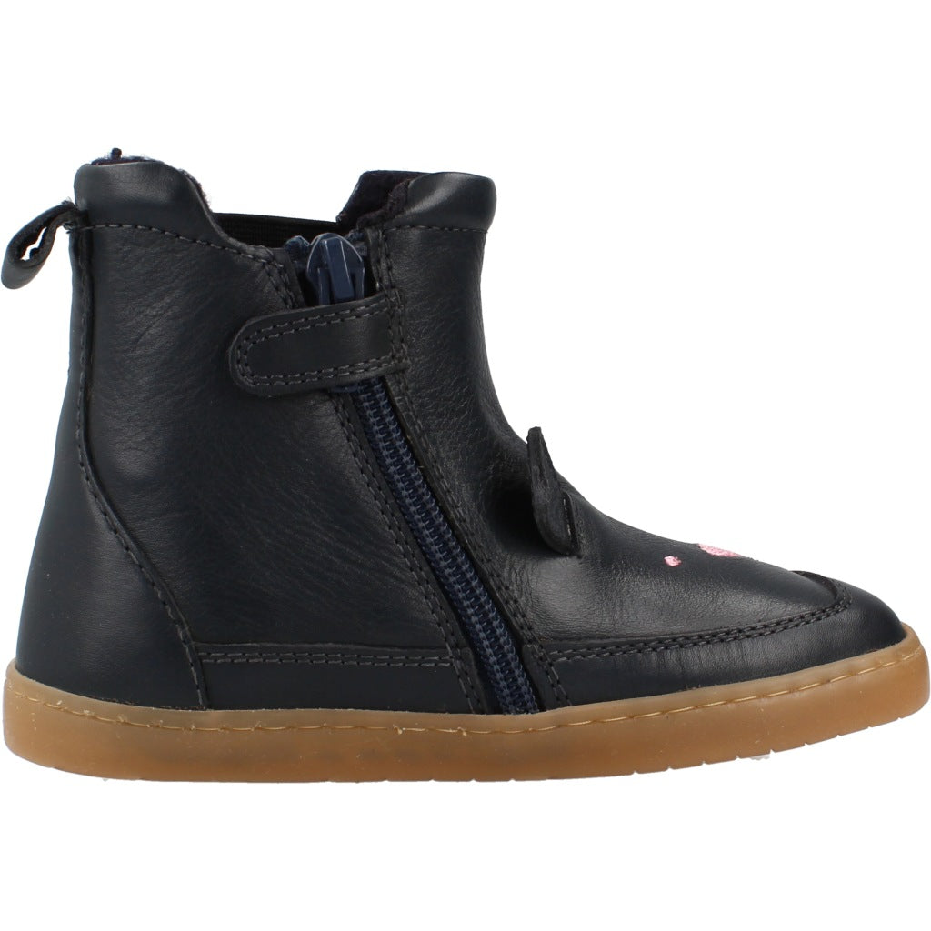 CHETTO BOTIN BAREFOOT PIEL CONEJITO CON ELASTIC en color AZUL (4)