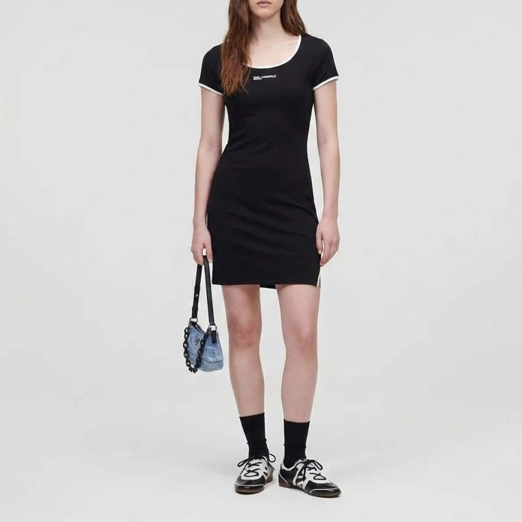 KARL LAGERFELD JEANS SSLV MILANO DRESS en color NEGRO (4)