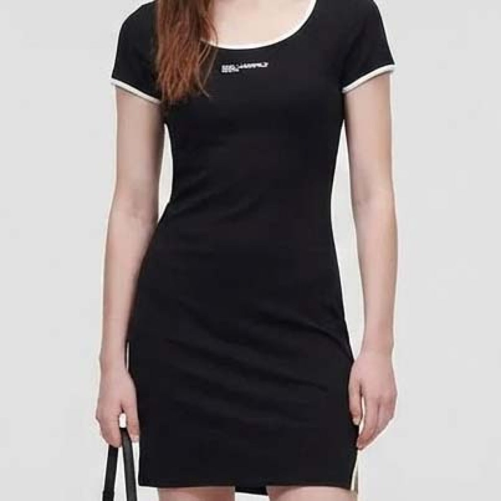 KARL LAGERFELD JEANS SSLV MILANO DRESS en color NEGRO (6)