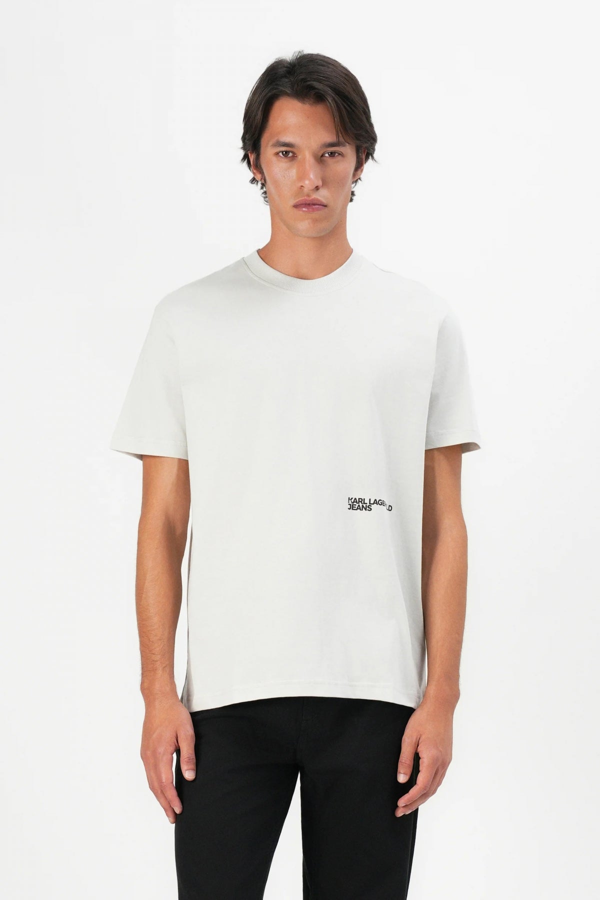 KARL LAGERFELD JEANS KLJ REG ECLIPSE TEE en color BEIS (1)