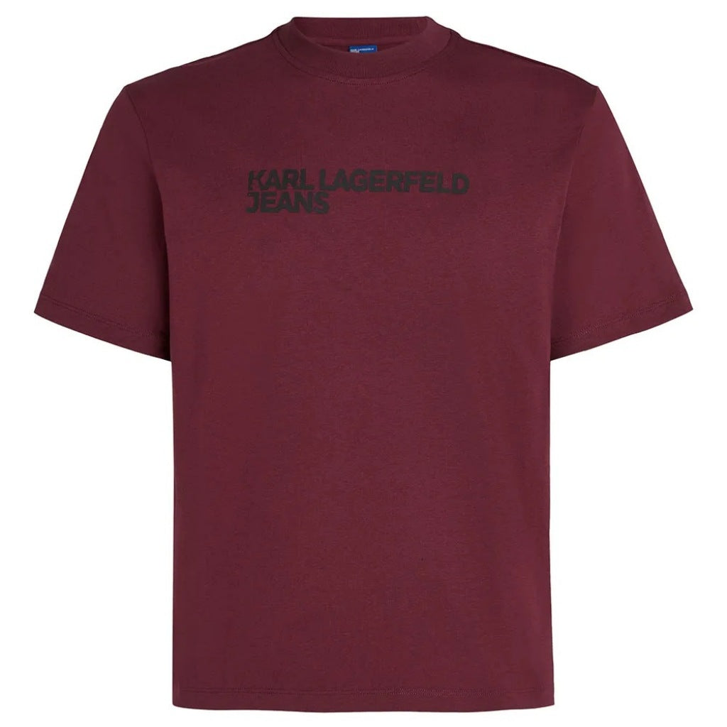 KARL LAGERFELD JEANS KLJ REG SS ESSENTIAL TEE en color BURDEOS (3)