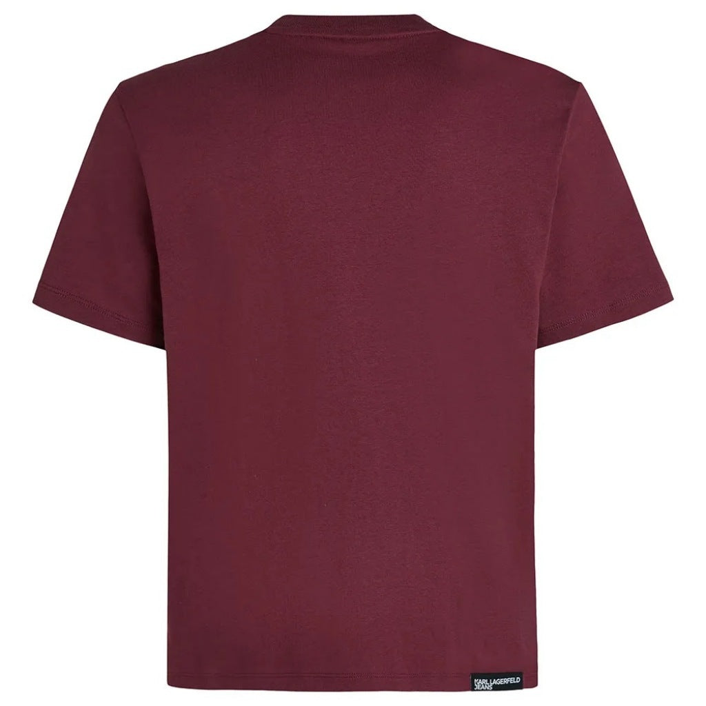 KARL LAGERFELD JEANS KLJ REG SS ESSENTIAL TEE en color BURDEOS (4)