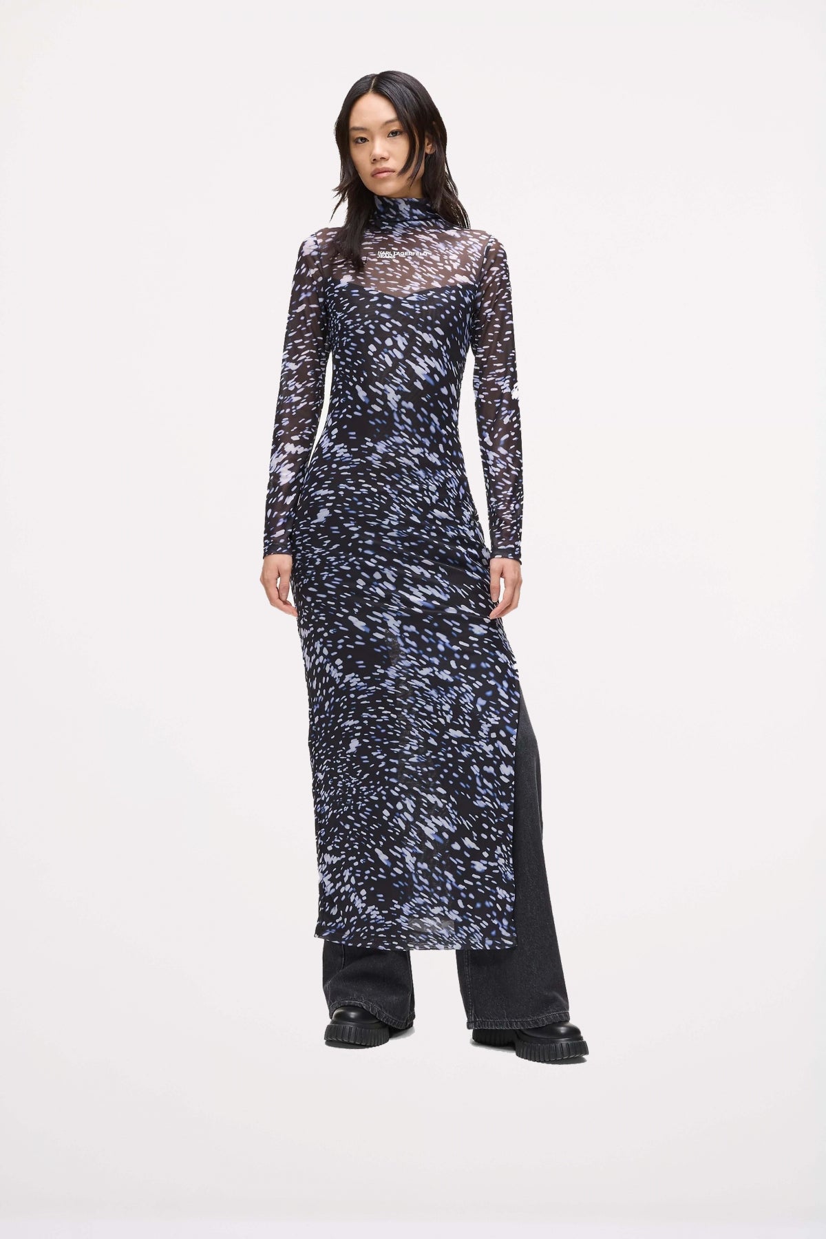 KARL LAGERFELD JEANS KLJ LS MESH LIGHTS AOP DRE en color VIOLETA (4)