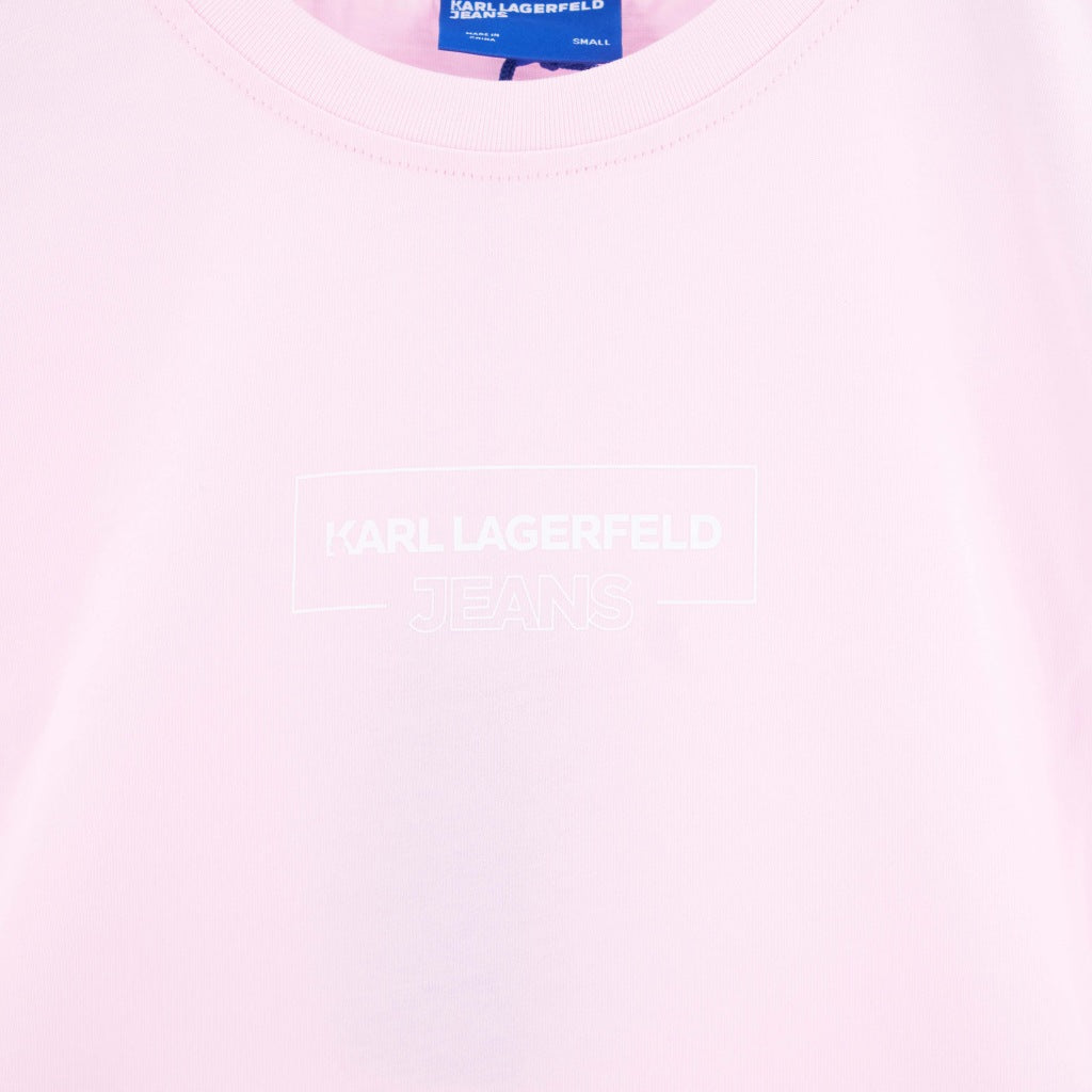 KARL LAGERFELD JEANS KLJ REG OUTLINE LOGO TEE en color ROSA (6)