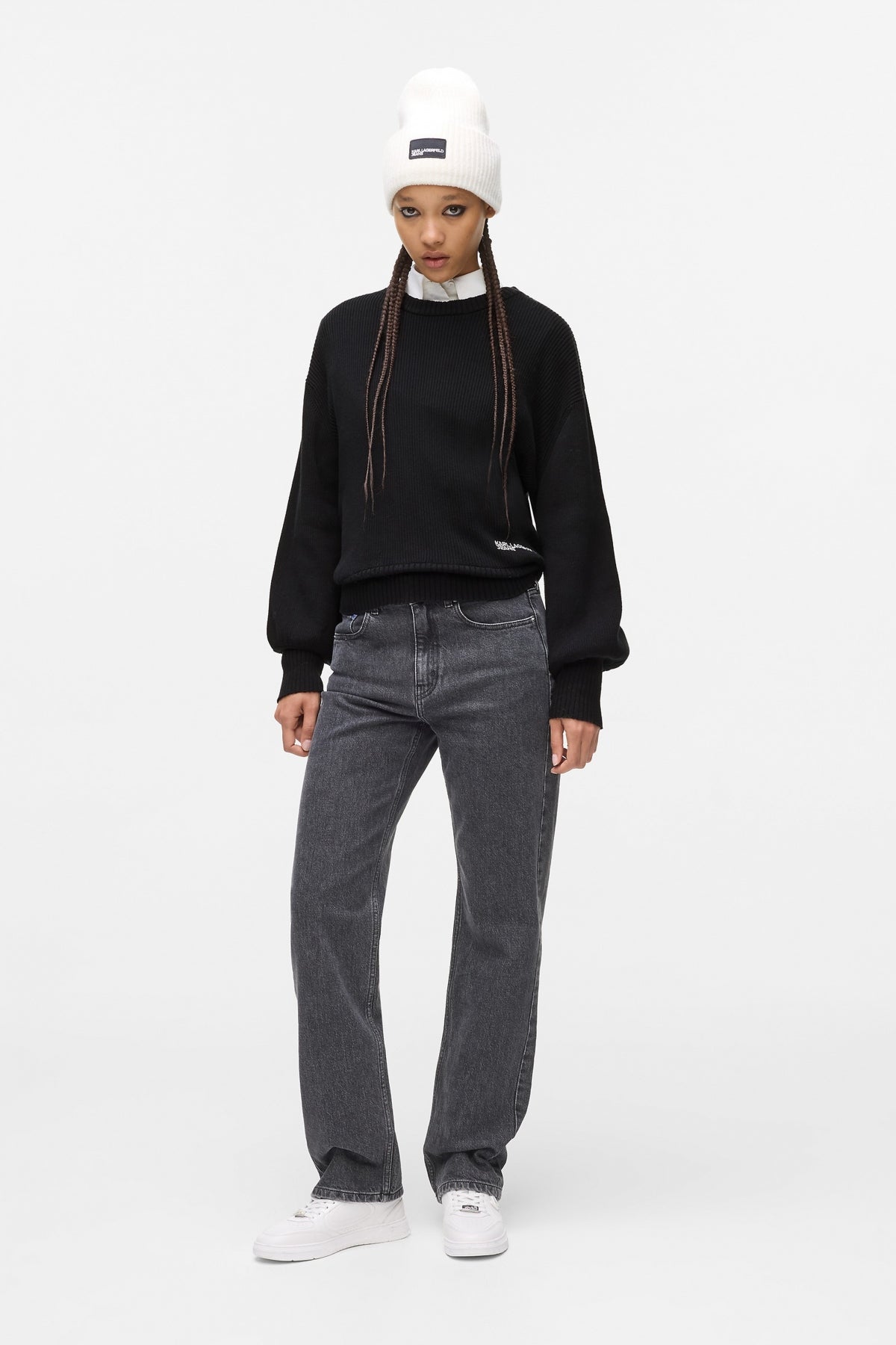 KARL LAGERFELD JEANS KLJ REG BALLOON SLEEVE SWE en color NEGRO (4)