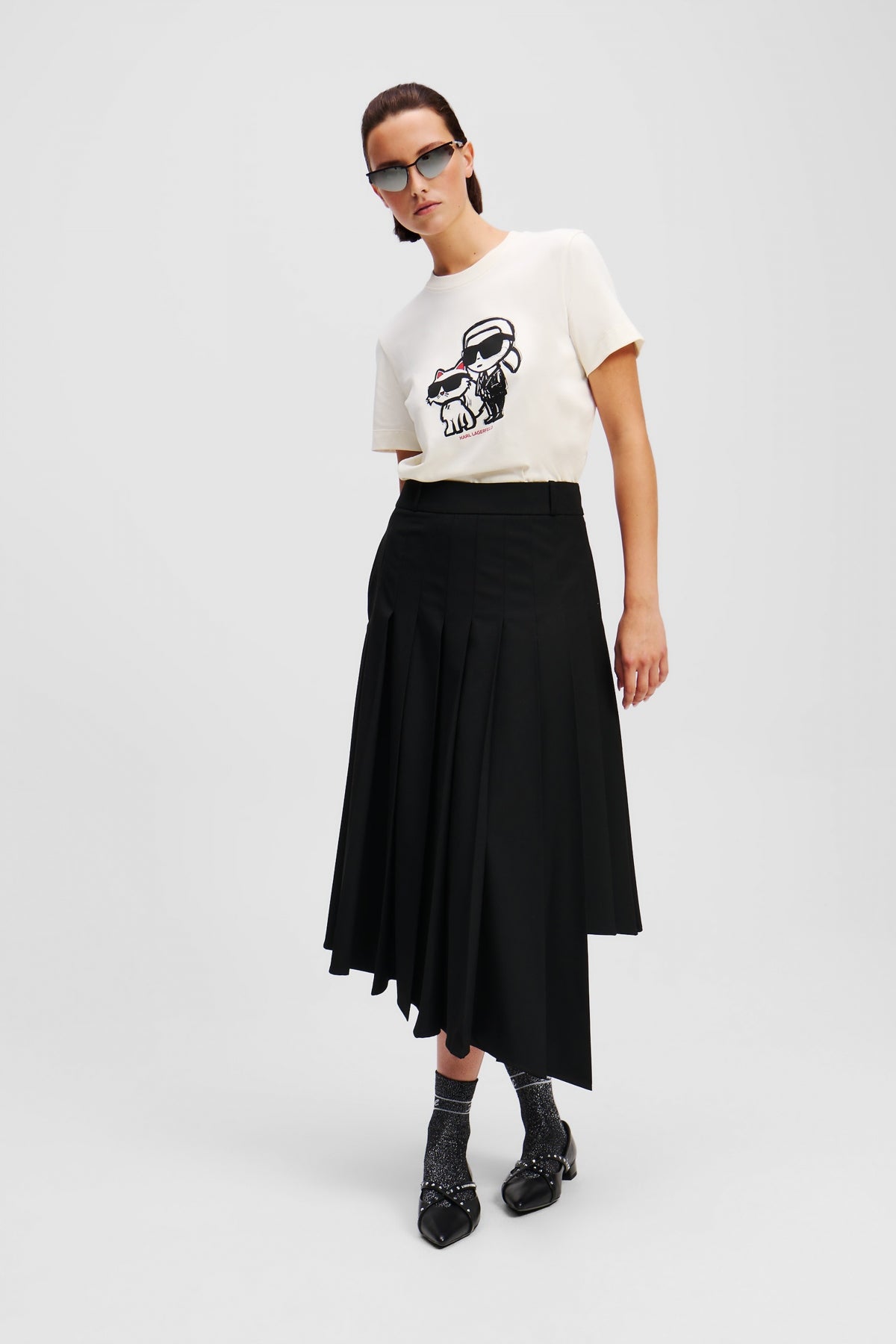 KARL LAGERFELD JEANS IKON SKETCH DUO T-SHIRT en color BEIS (4)