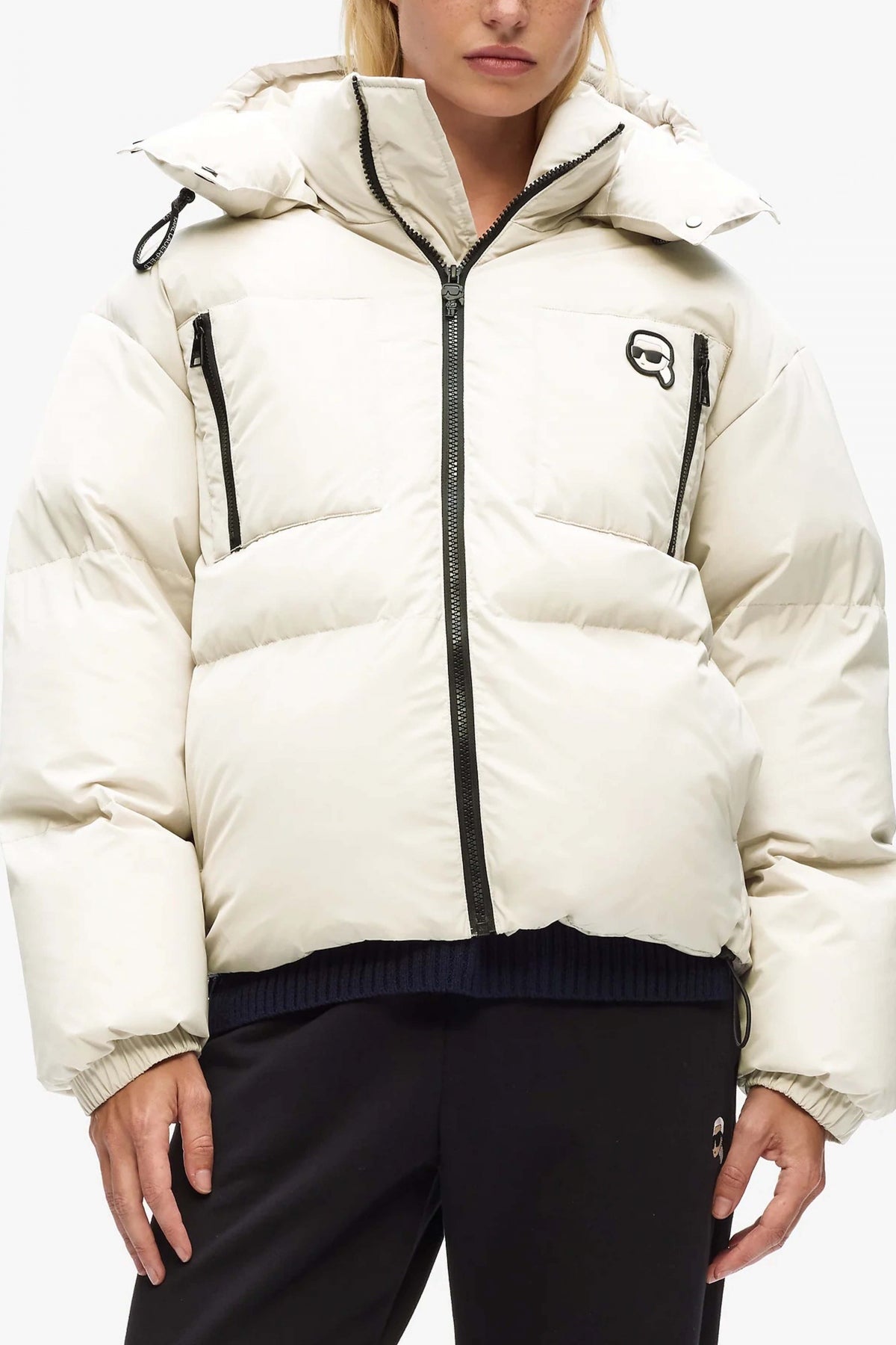 KARL LAGERFELD JEANS IKON PUFFER JACKET en color BLANCO (1)
