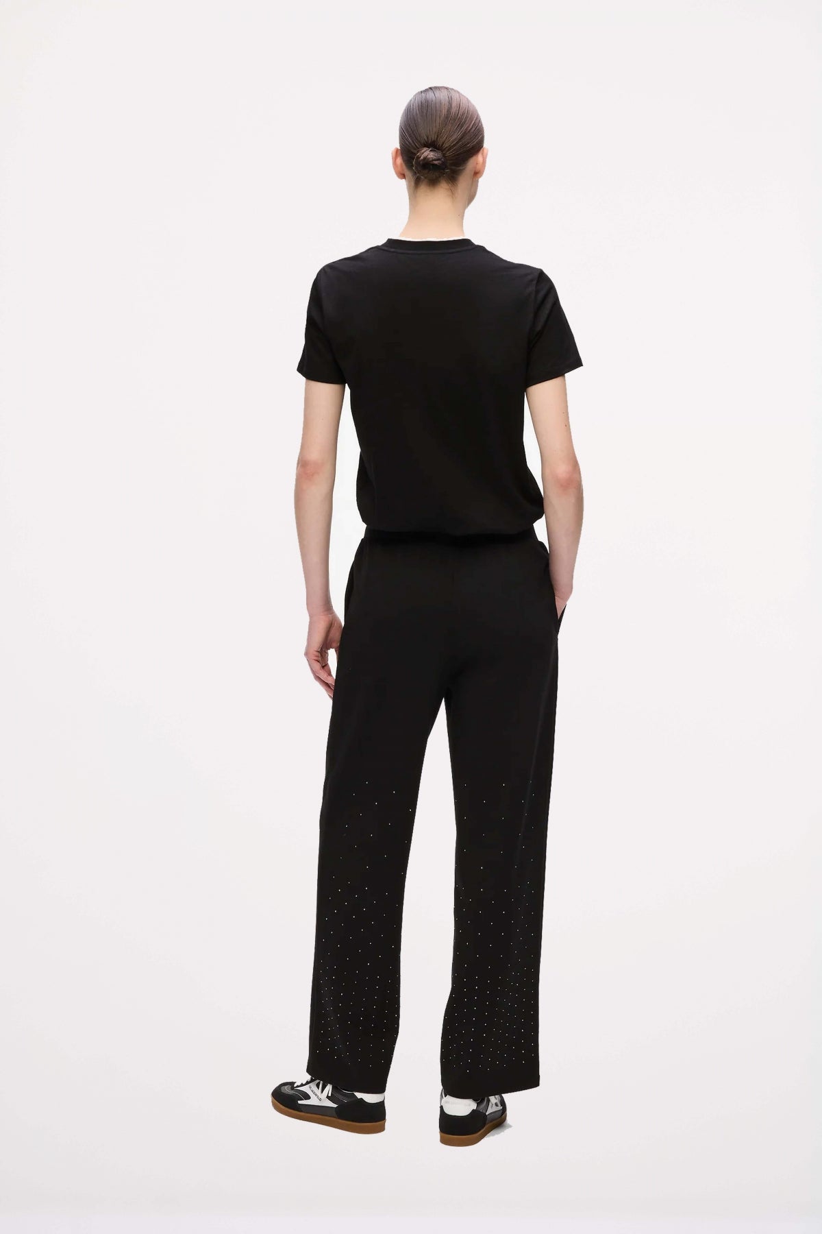 KARL LAGERFELD JEANS RHINESTONE RAIN SWEATPANT en color NEGRO (3)