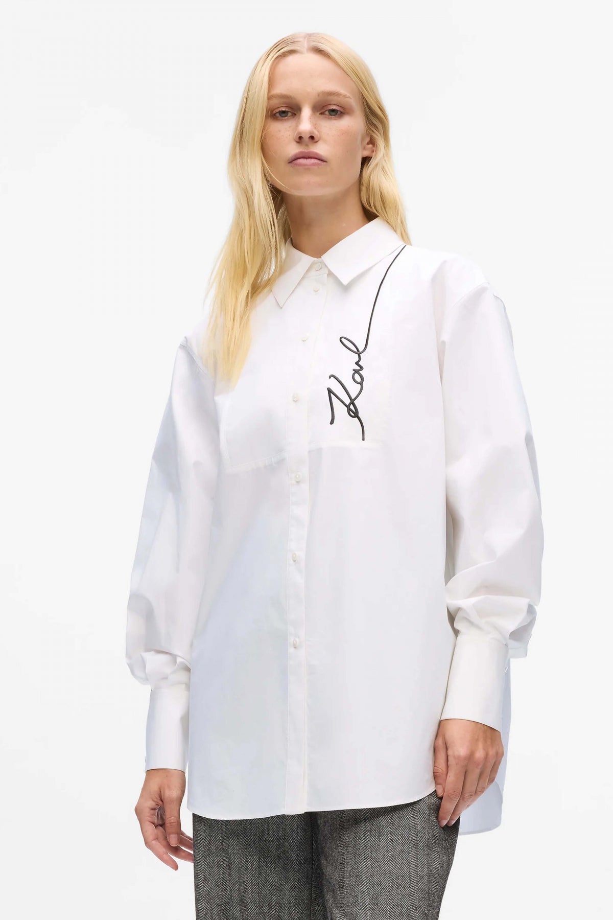 KARL LAGERFELD JEANS SIGNATURE SEQUINS T-SHIRT en color BLANCO (1)
