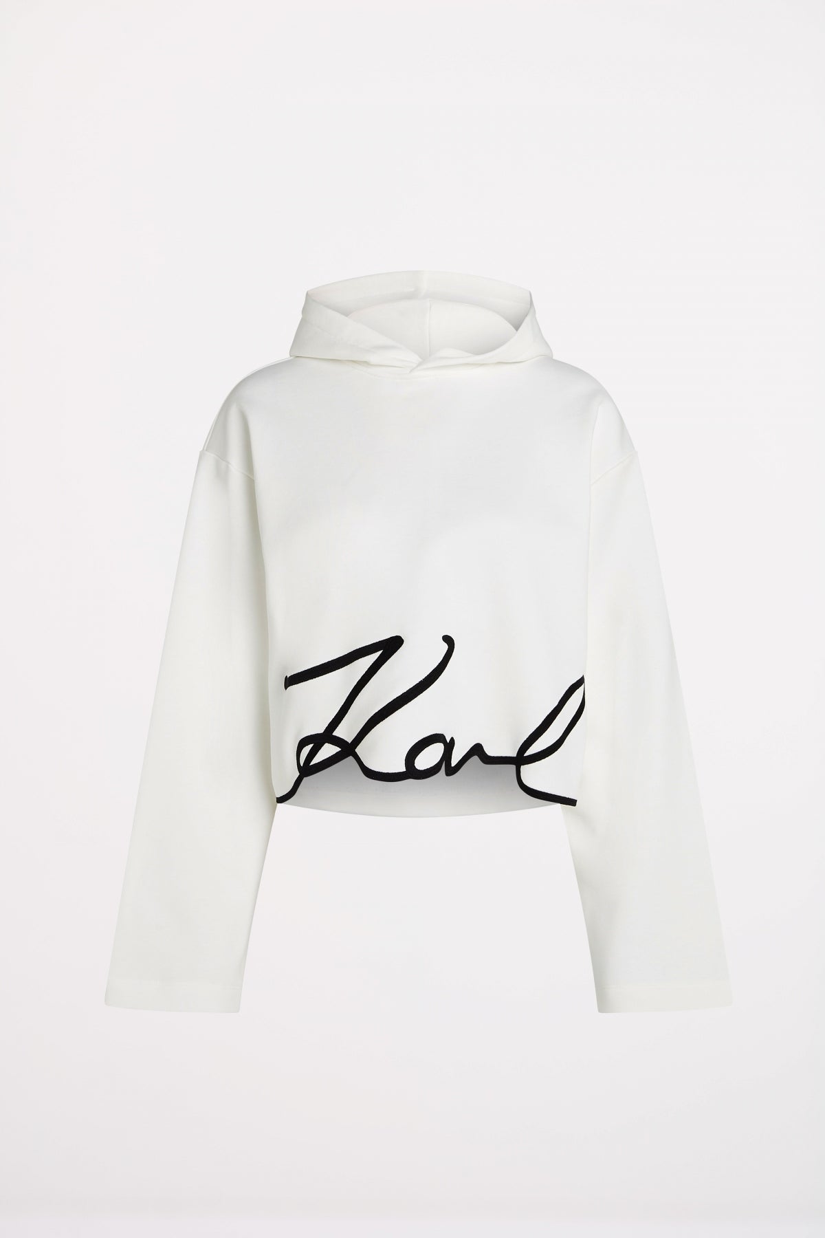 KARL LAGERFELD JEANS KARL SIGNATURE HEM HOODIE en color BLANCO (2)