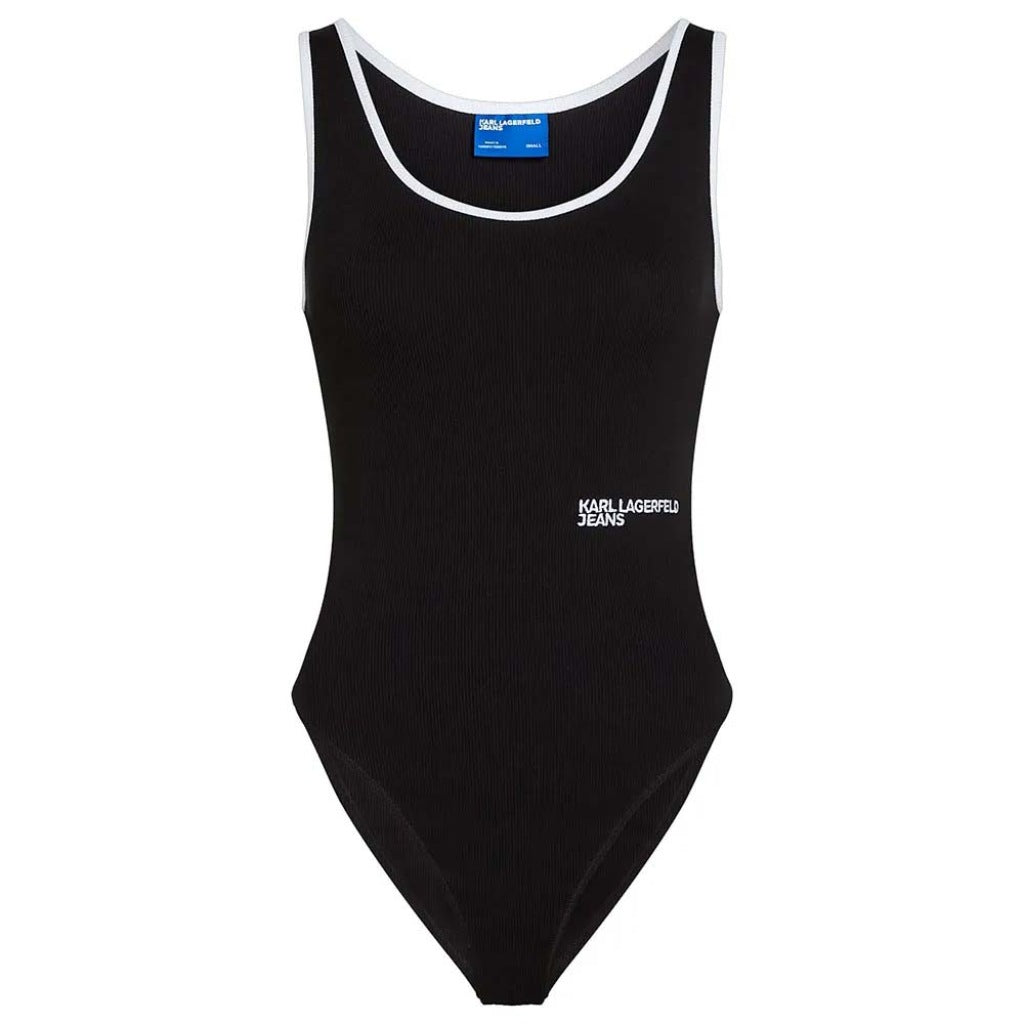 KARL LAGERFELD JEANS KLJ RIBBED BODY en color NEGRO (4)
