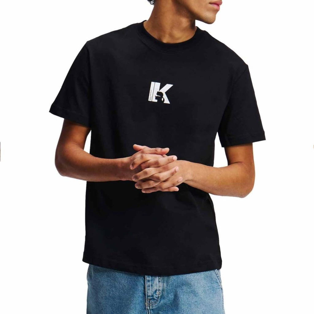 KARL LAGERFELD JEANS REG SS K LOGO TEE en color NEGRO (4)