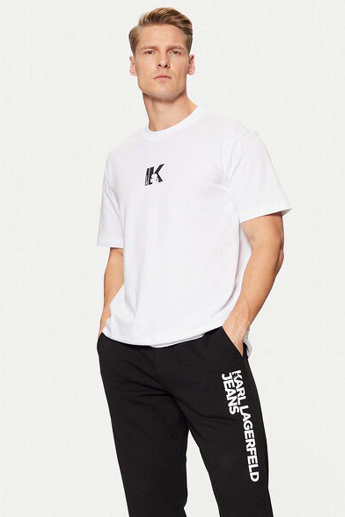 KARL LAGERFELD JEANS REG SS K LOGO TEE en color BLANCO (1)