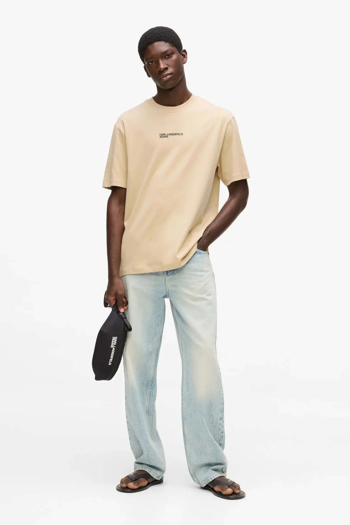 KARL LAGERFELD JEANS REG BACK FRAME TEE en color BEIS (1)