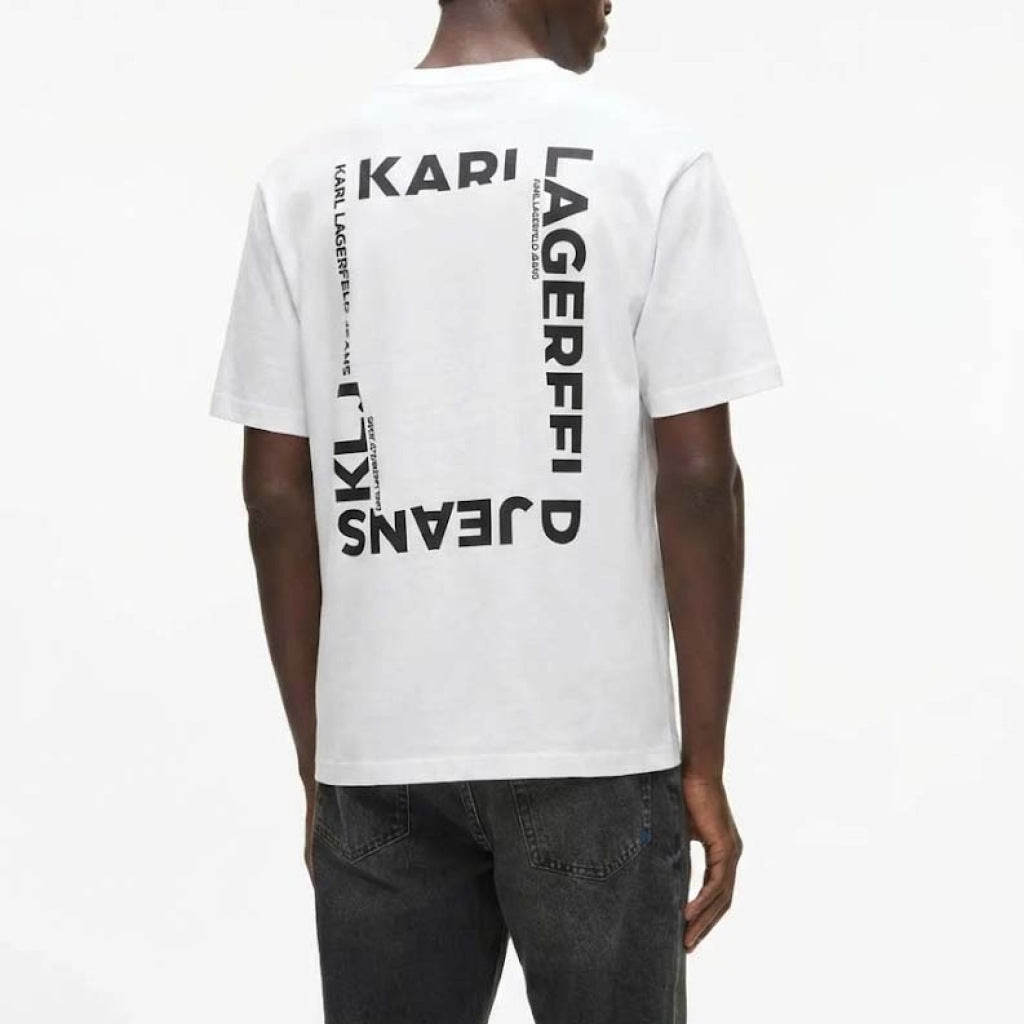 KARL LAGERFELD JEANS REG BACK FRAME TEE en color BLANCO (6)