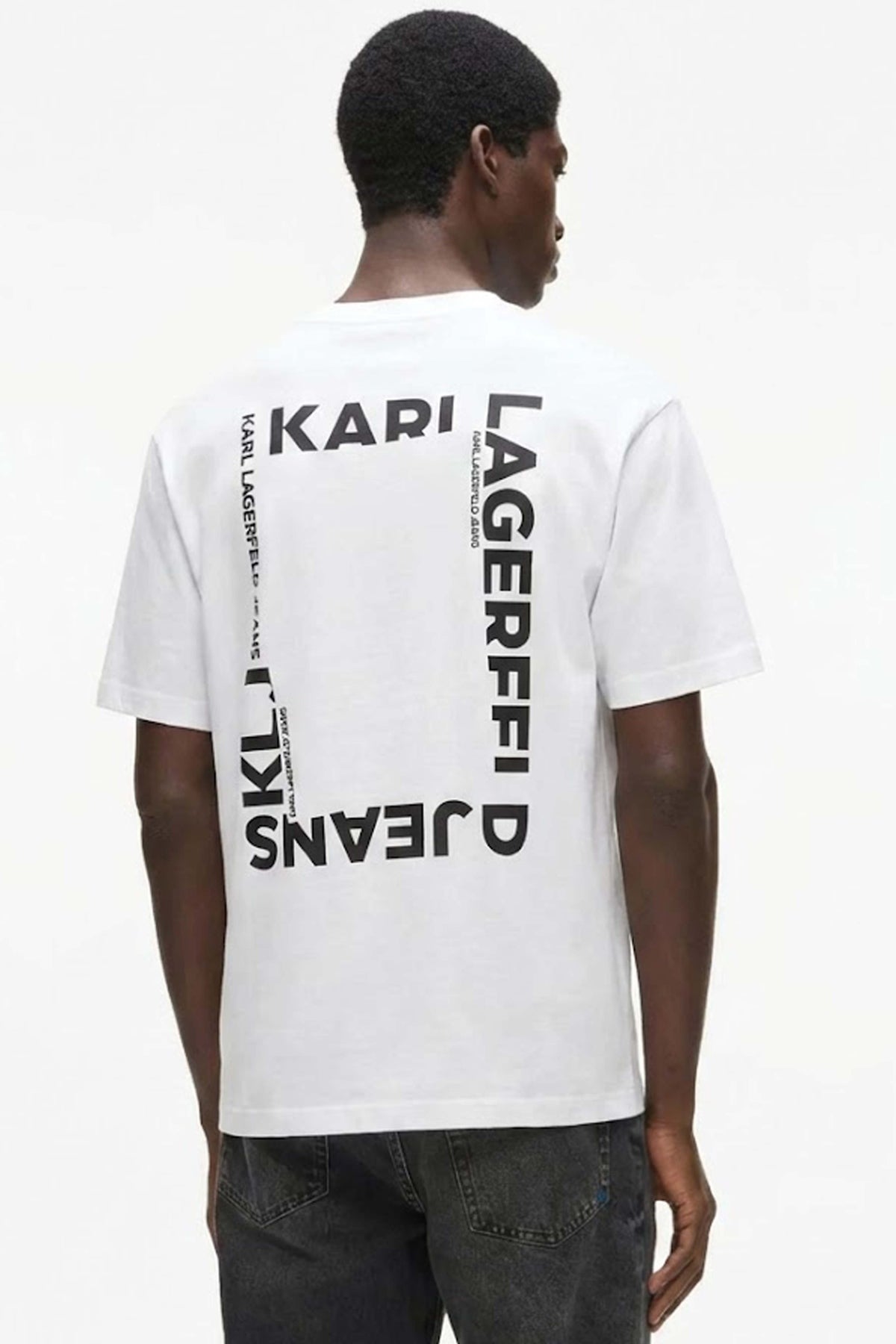 KARL LAGERFELD JEANS REG BACK FRAME TEE en color BLANCO (3)