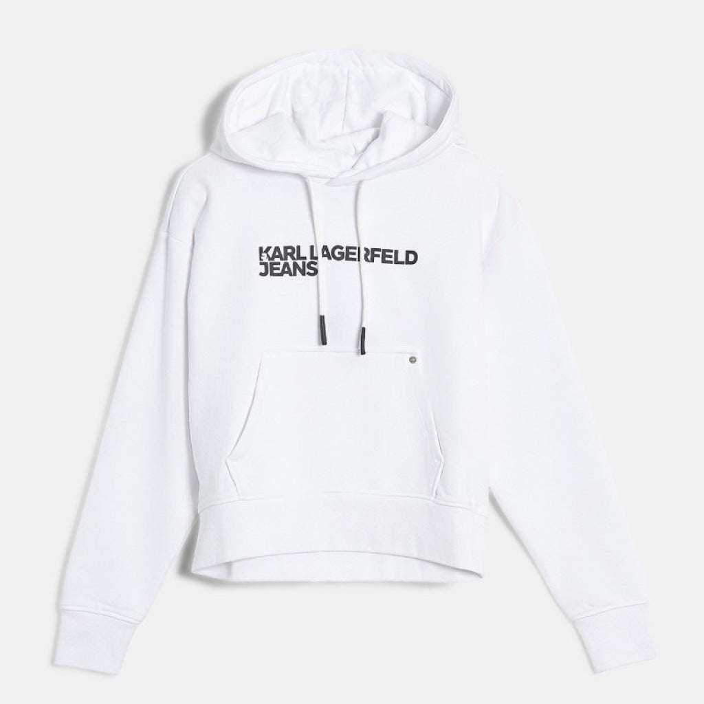 KARL LAGERFELD JEANS AM KLJ REG LOGO HOODIE en color BLANCO (4)