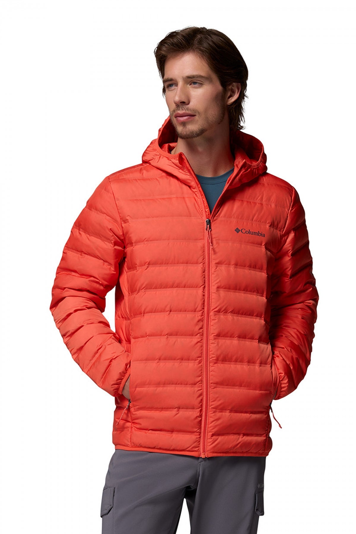 COLUMBIA LAKE II DOWN HOODED JACKET en color NARANJA (1)