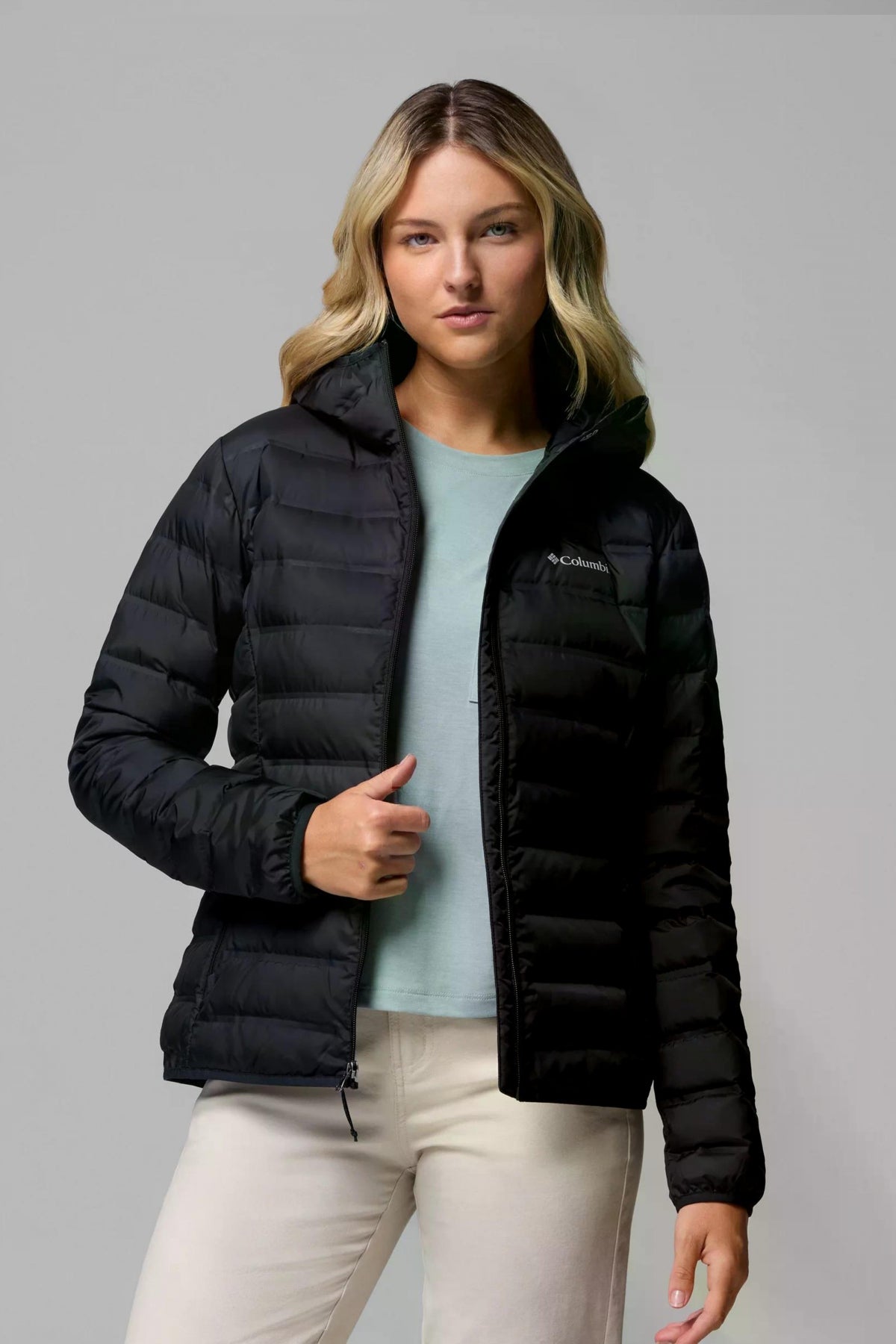 COLUMBIA LAKE II DOWN HOODED JA en color NEGRO (3)