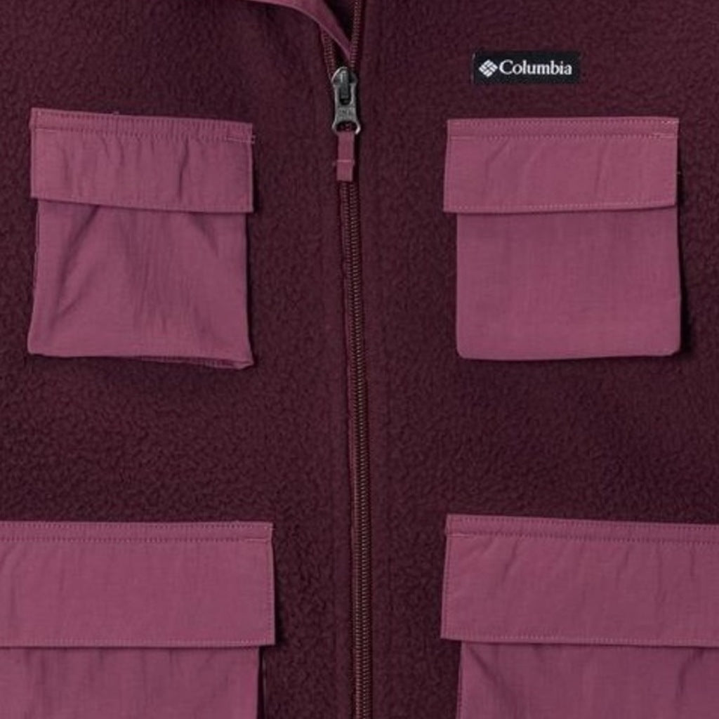 COLUMBIA U JASPER RIDGE PEBBLED FLEECE FZ en color BURDEOS (6)