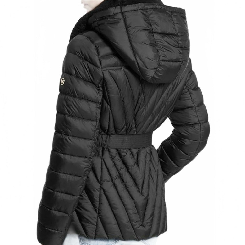 MICHAEL KORS W FX FUR TRIM en color NEGRO (5)