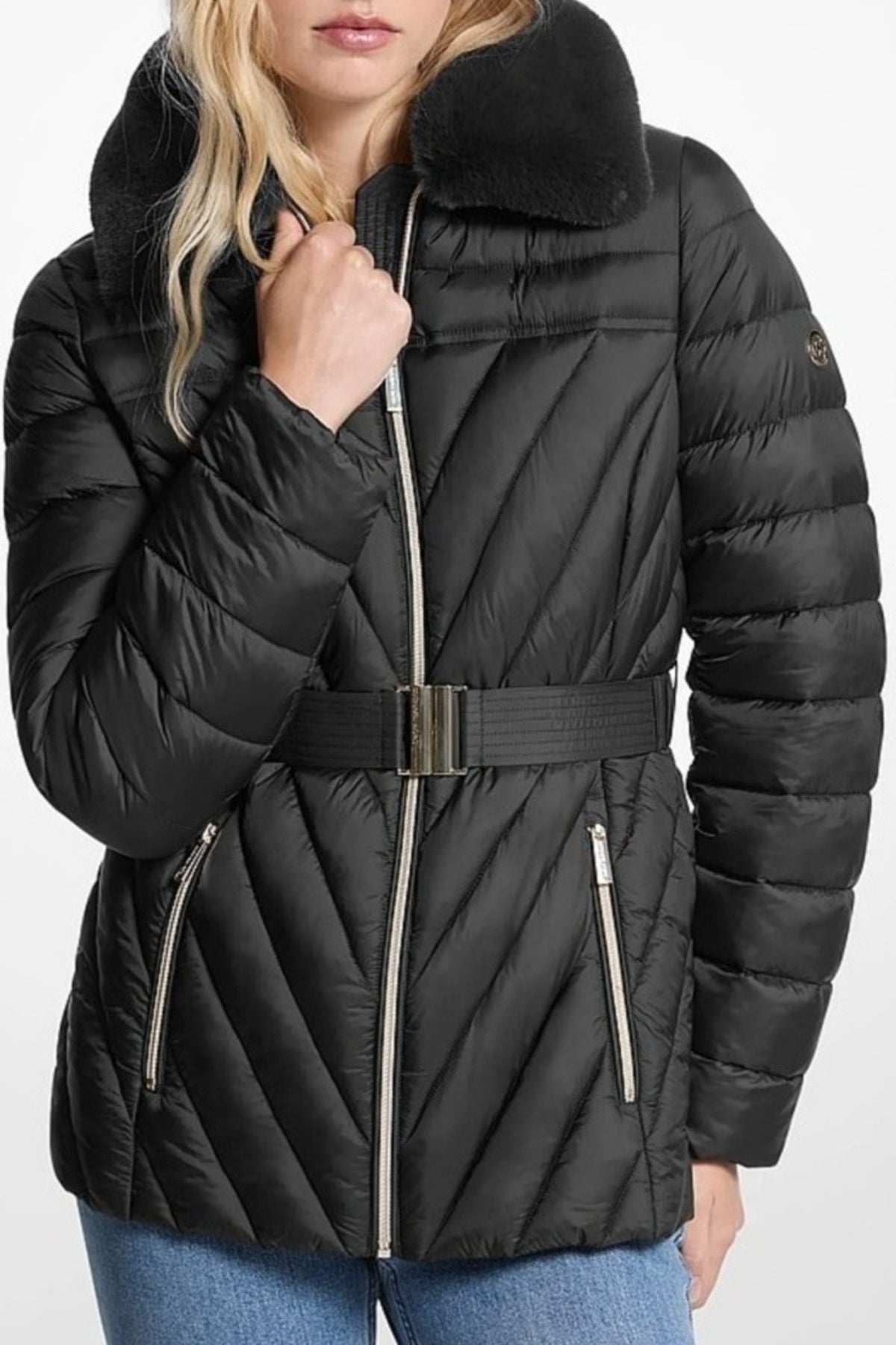 MICHAEL KORS PACKABLE JACKET W FX FUR TRIM CO en color (1)