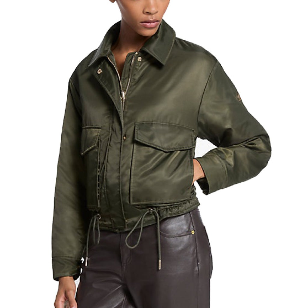 MICHAEL KORS CROPPED BOMBER en color VERDE (4)