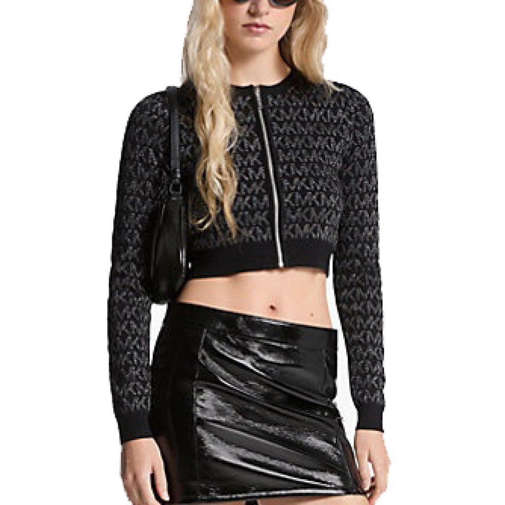 MICHAEL KORS MK NK ZIP CARDI en color NEGRO (3)