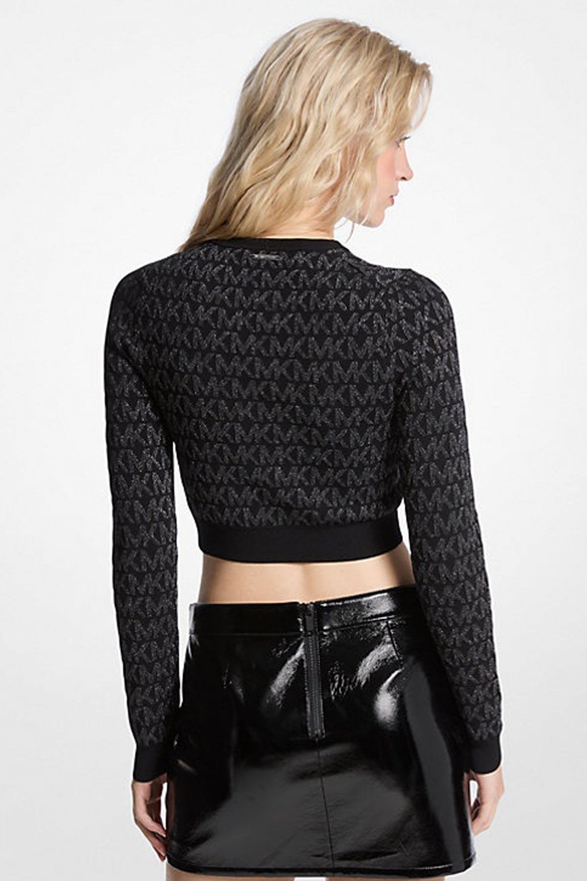MICHAEL KORS MK NK ZIP CARDI en color NEGRO (2)