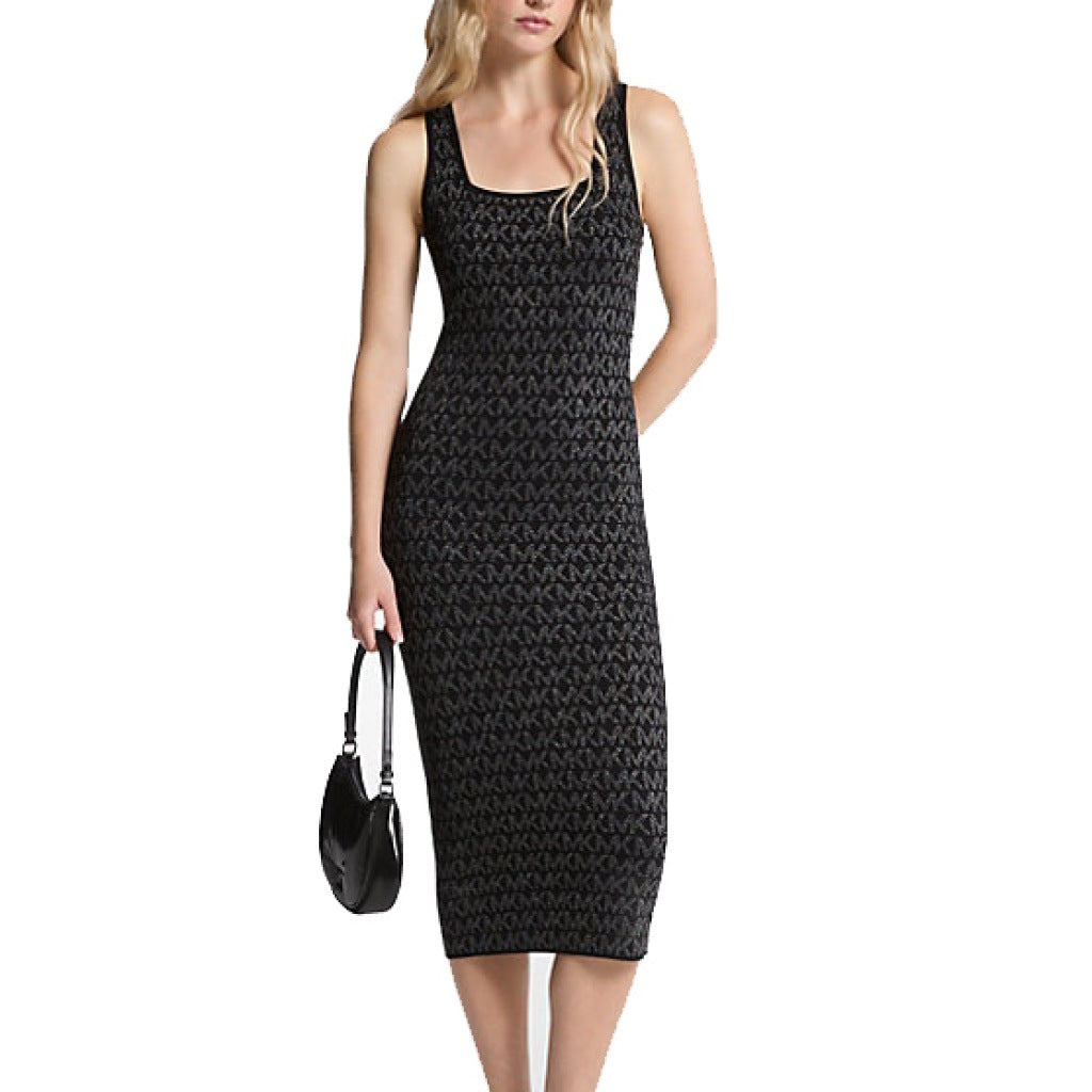 MICHAEL KORS METALLIC MK SQ NK DRS en color NEGRO (3)