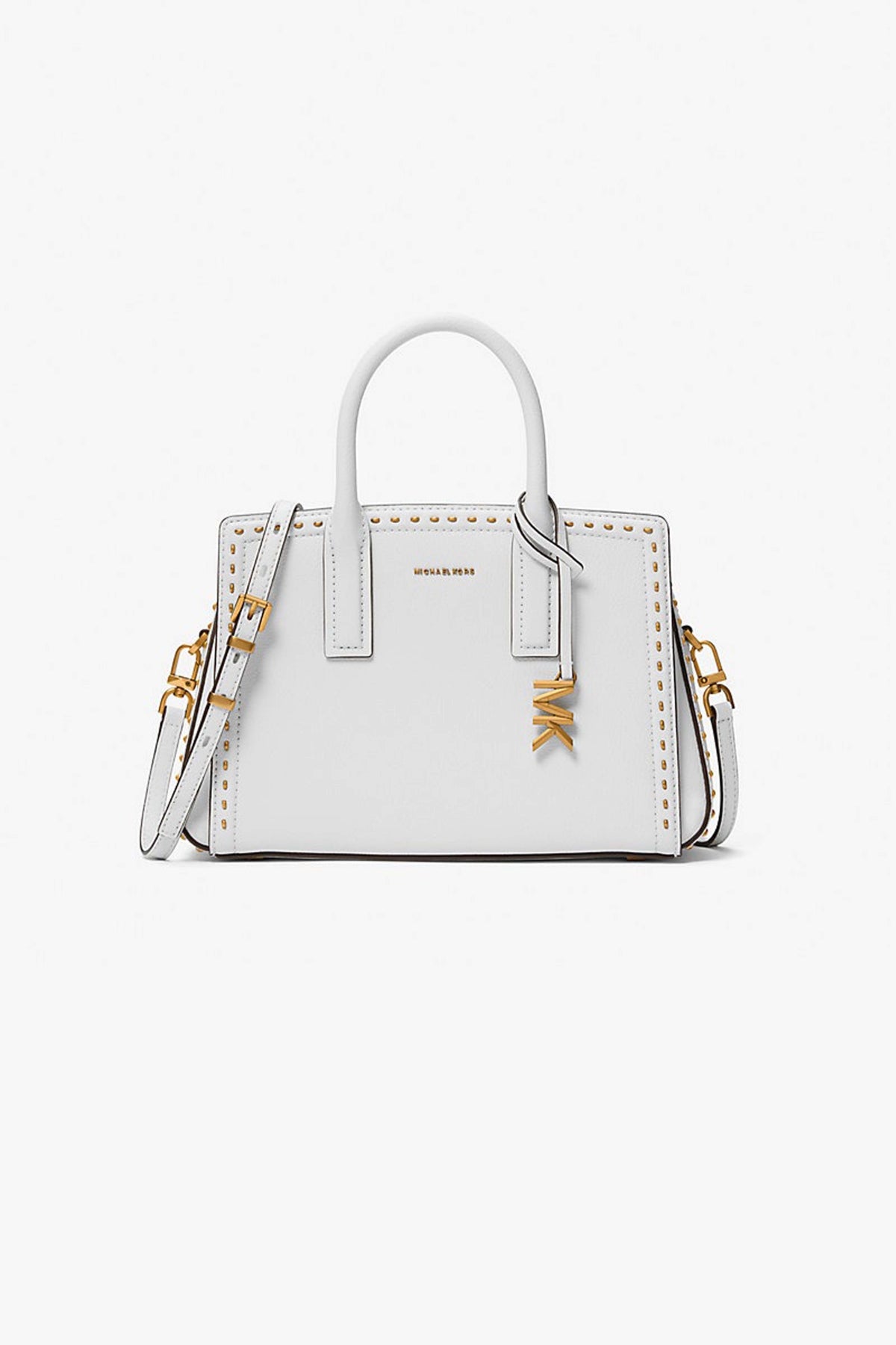 MICHAEL KORS LAILA SM SATCHEL en color BLANCO (3)