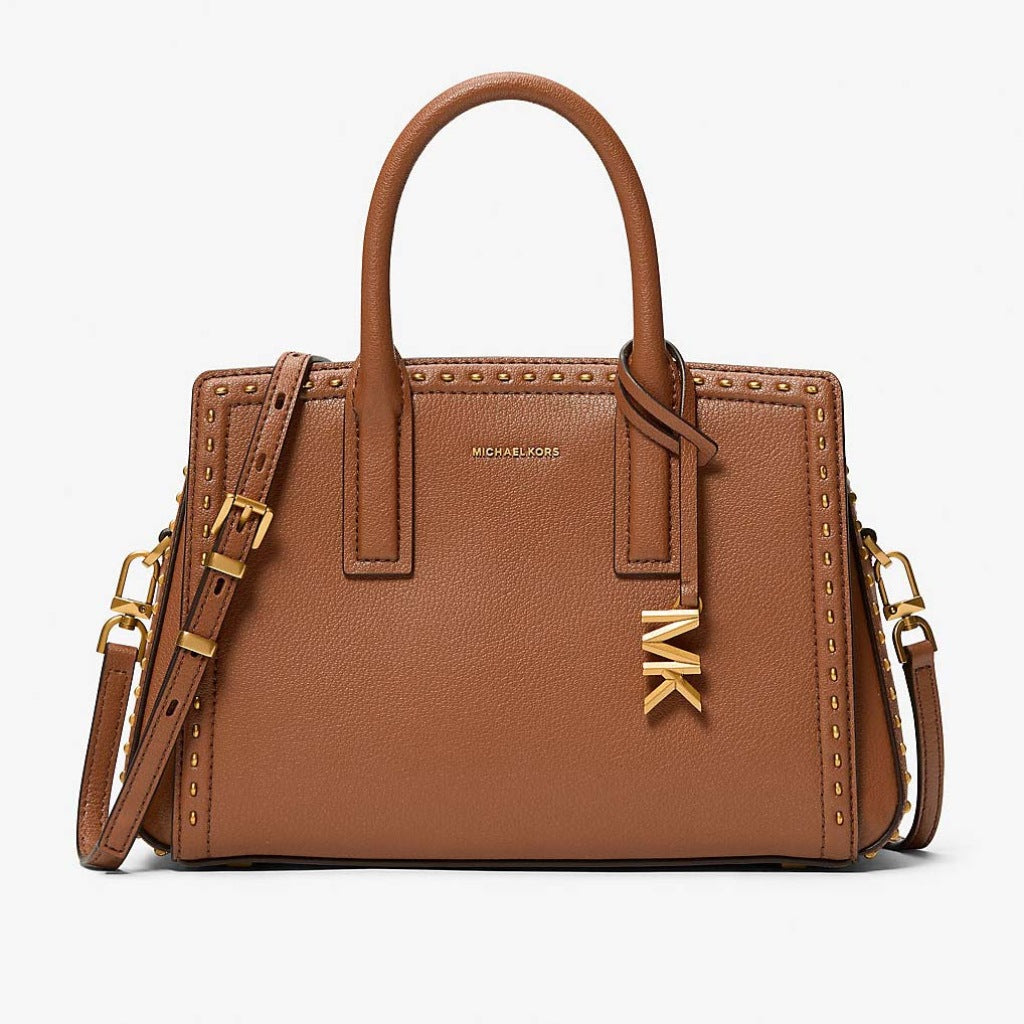 MICHAEL KORS LAILA SM SATCHEL en color MARRON (4)