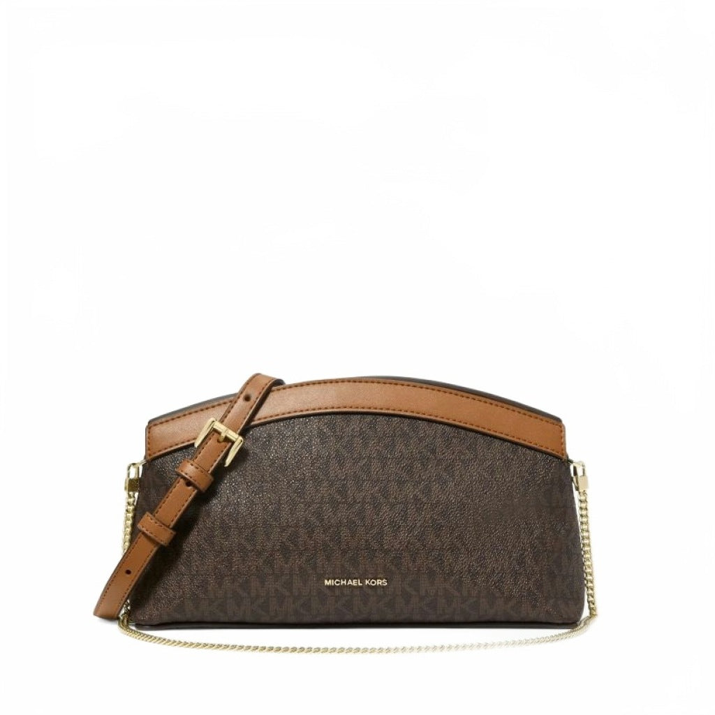 MICHAEL KORS SGCB SM DOME CHN CLUTCH XBODY en color MARRON (4)