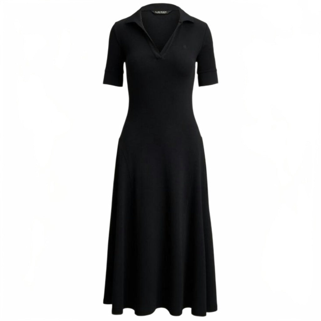 MICHAEL KORS MTFD FIT N FLARE POLO SS MIDI en color NEGRO (4)