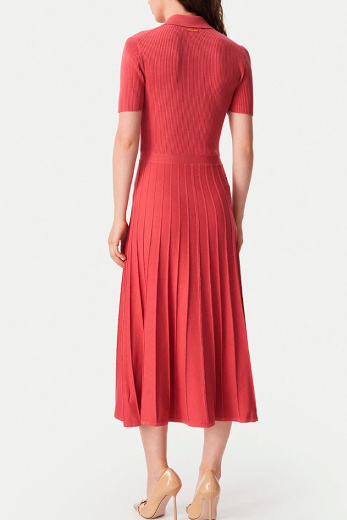 MICHAEL KORS MTFD FIT N FLARE POLO SS MIDI en color NARANJA (2)