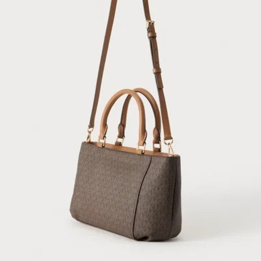 MICHAEL KORS SM ZIP SATCHEL en color MARRON (5)