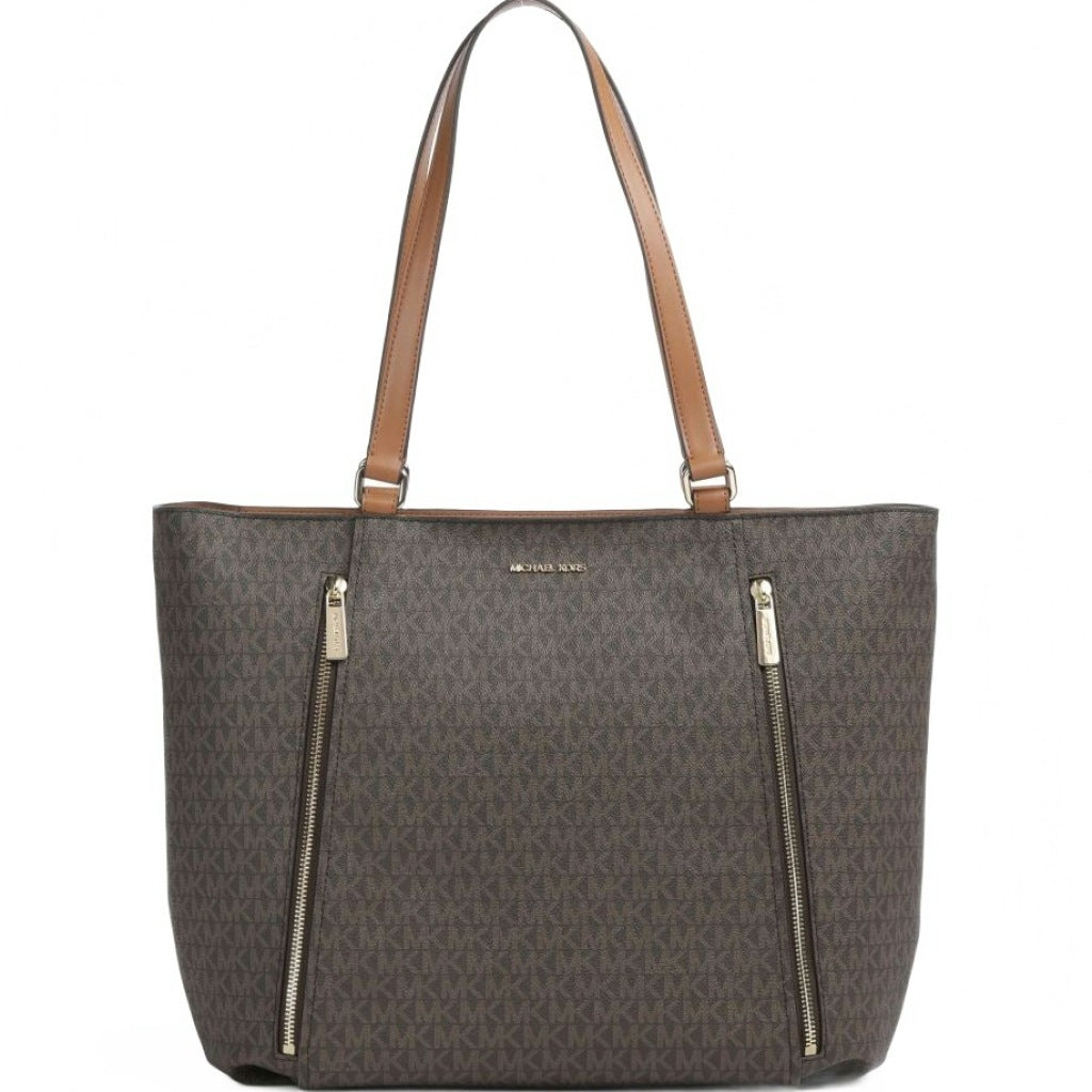 MICHAEL KORS LG ZIP TOTE en color MARRON (4)