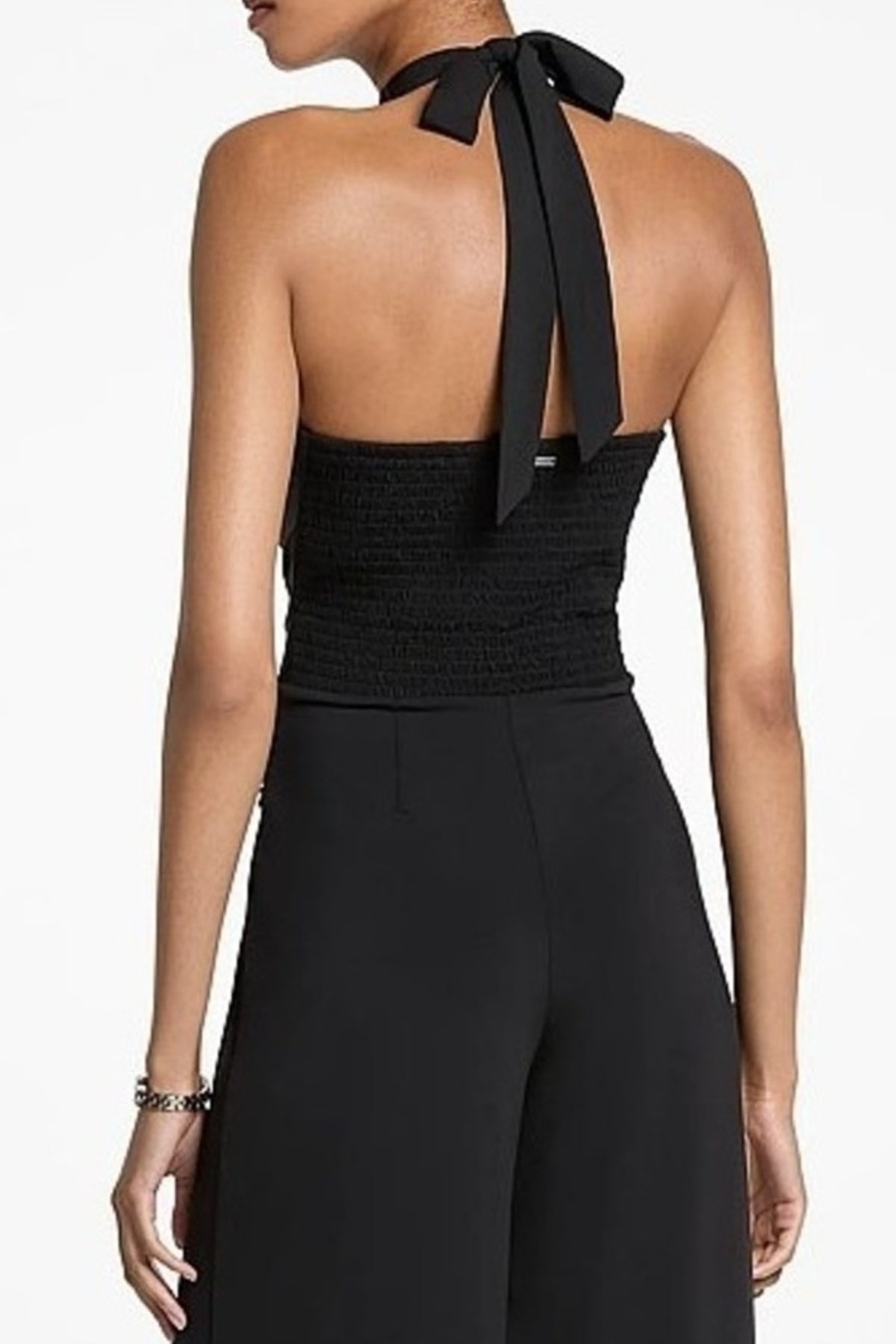 MICHAEL KORS WRAP HALTER JUMPSUIT en color NEGRO (3)