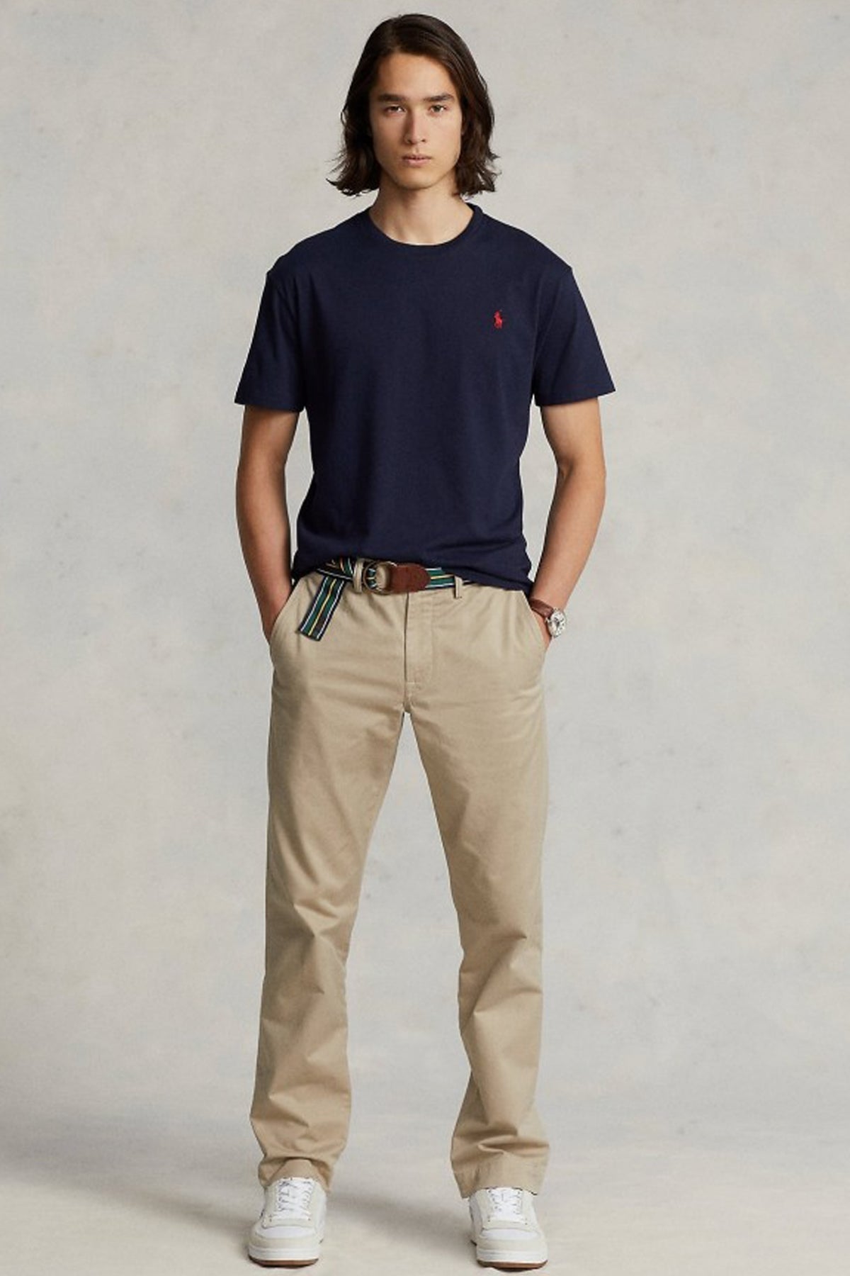 POLO RALPH LAUREN CUSTOM SLIM FIT CREWNECK T-SHIRT en color AZUL (2)