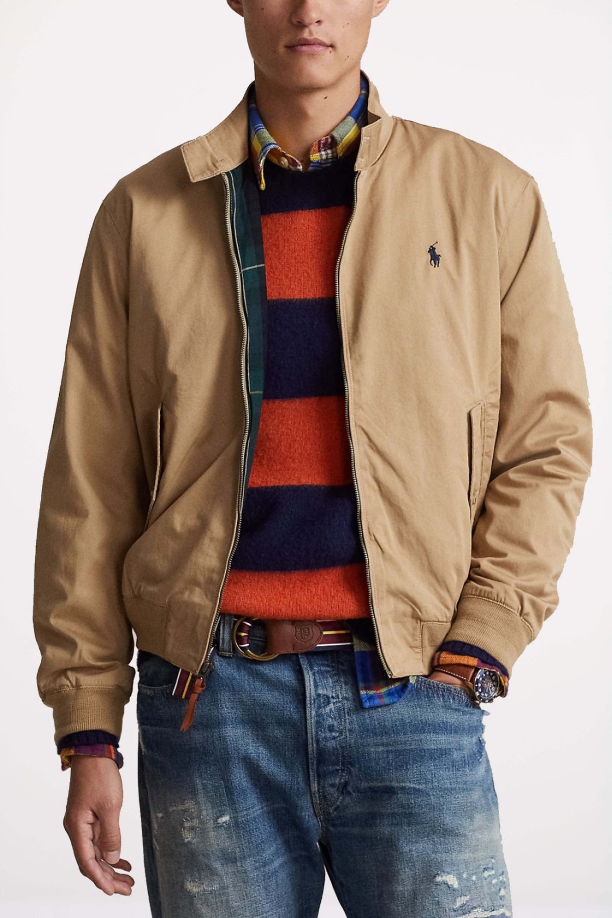 POLO RALPH LAUREN BOMBER JACKET WITH LINING en color MARRON (1)