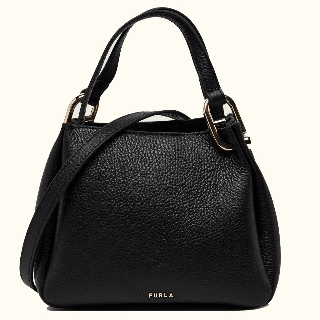FURLA WE HSF NUVOLA MINI TOTE en color NEGRO (4)