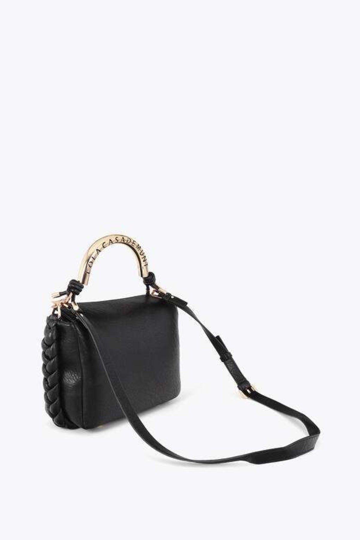LOLA CASADEMUNT MEDIUM CROSSBODY BAG STUDS en color NEGRO (2)